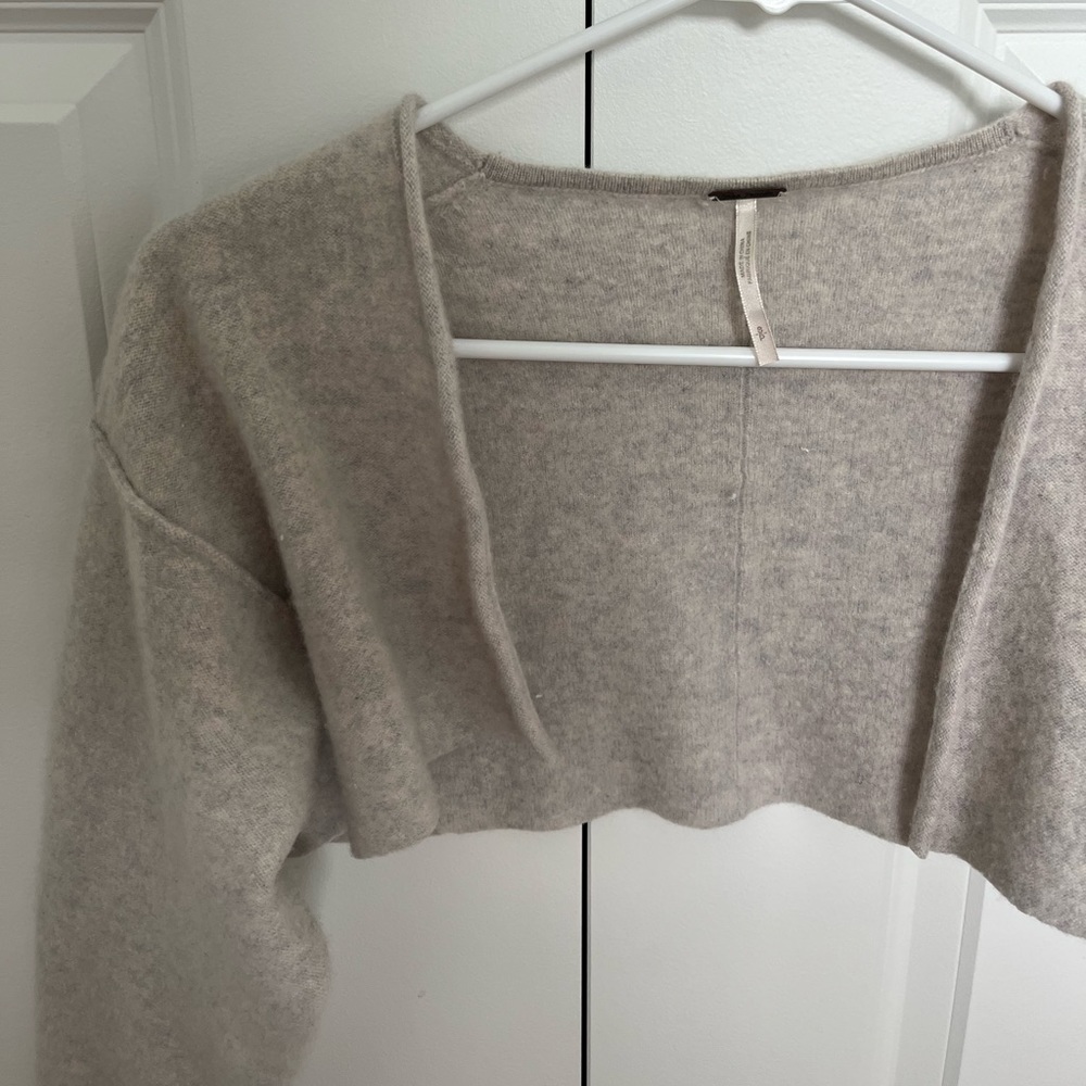Free people cashmere shrug crop sweater
